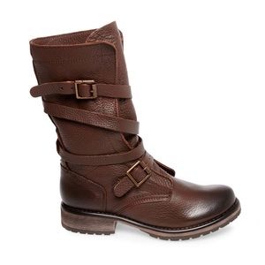 Steve Madden Banddit Brown leather combat boots